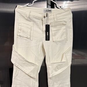 Fashion Nova Cream Utility Pants